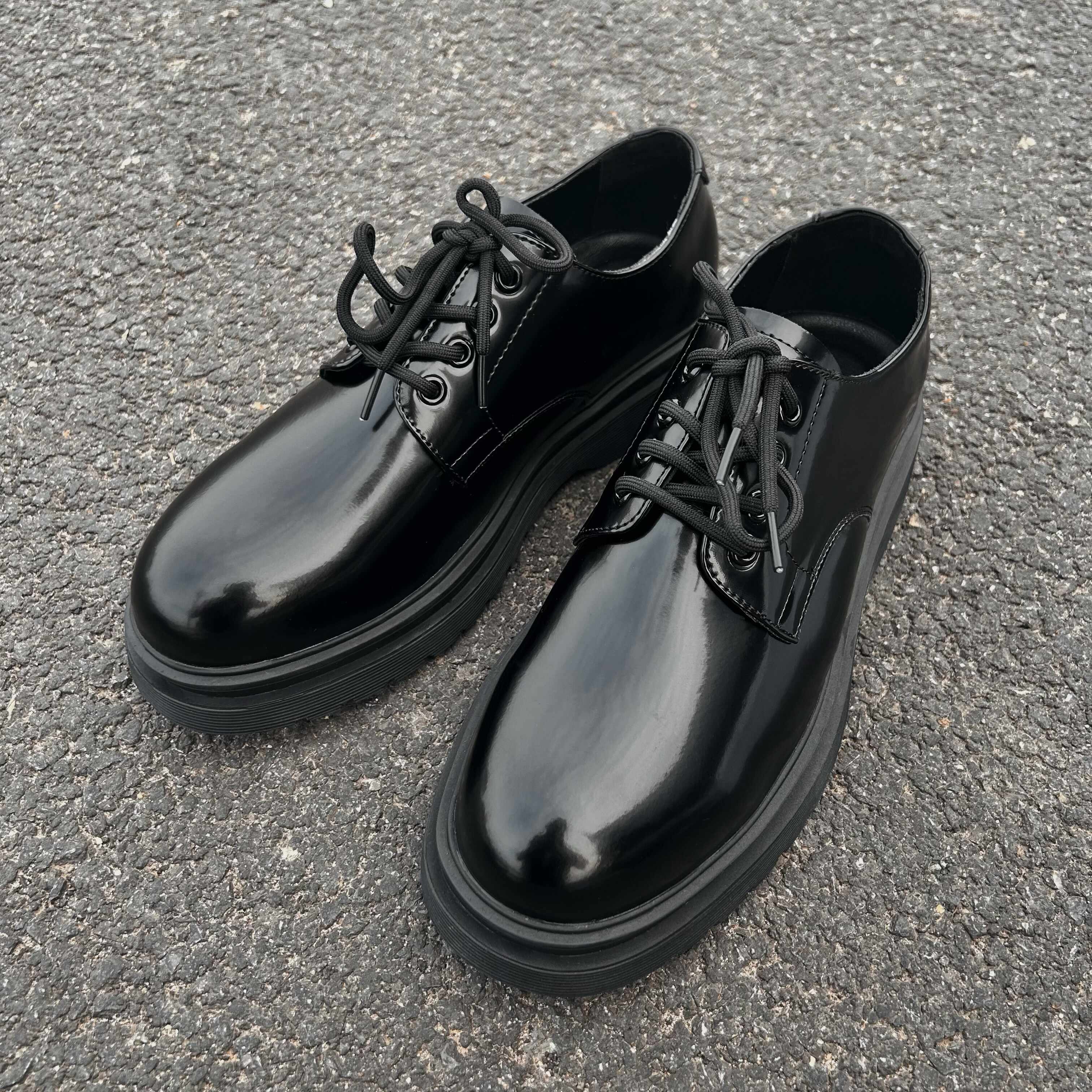 Men's Height Increasing Vibe Wind Low-top Cleanfit Big Head Leather Shoes foto 2