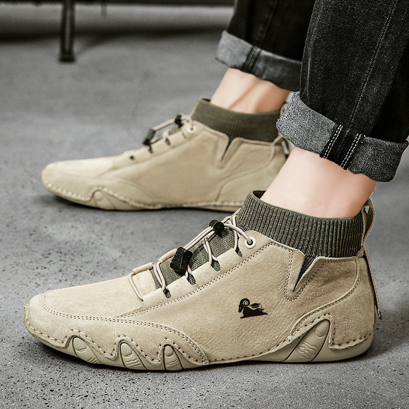 Fleece-lined Handmade Cotton Shoes Men foto 3