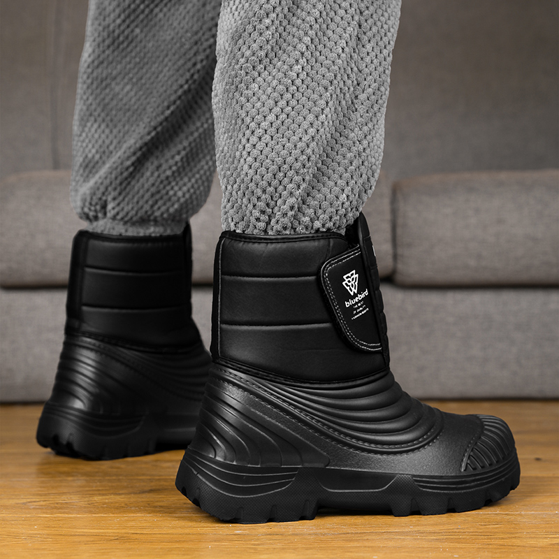 Winter Fleece Lined Padded Warm Keeping High-top Raise The Bottom Men's Cotton Shoes foto 2