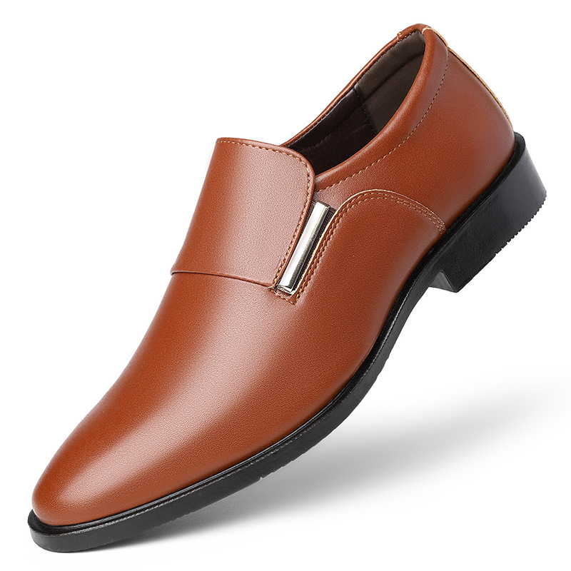 Men's Pointed-toe Slip-on Business Formal Wear Leather Shoes foto 4