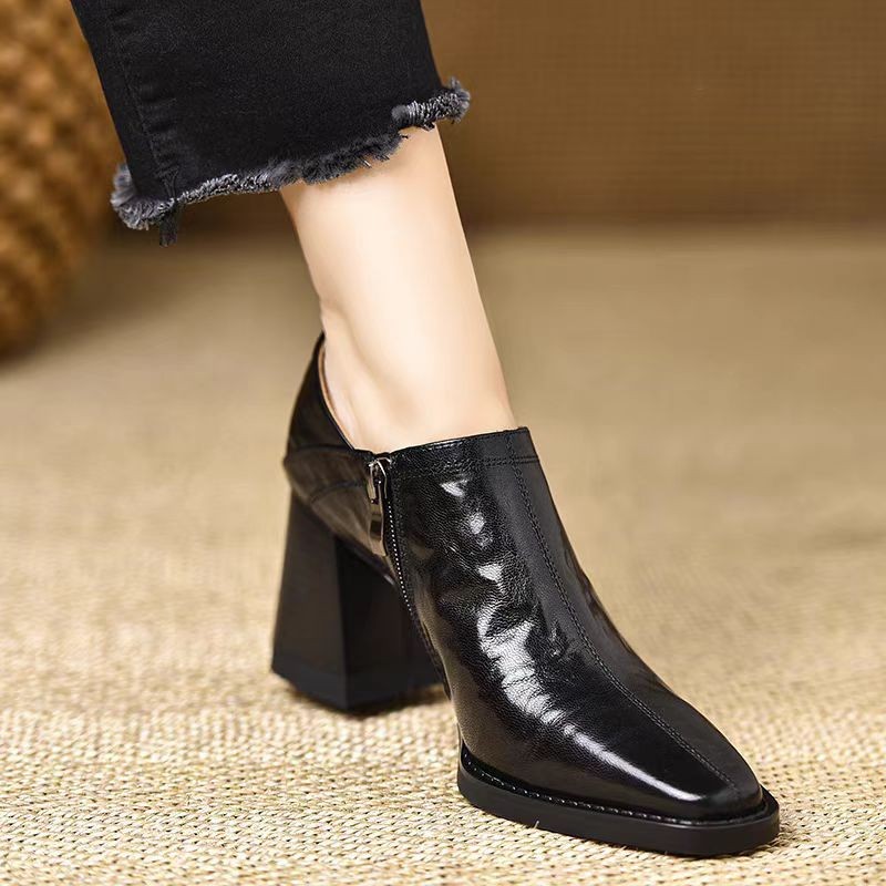 Chunky Heel Side Zip Women's High Heels foto 4