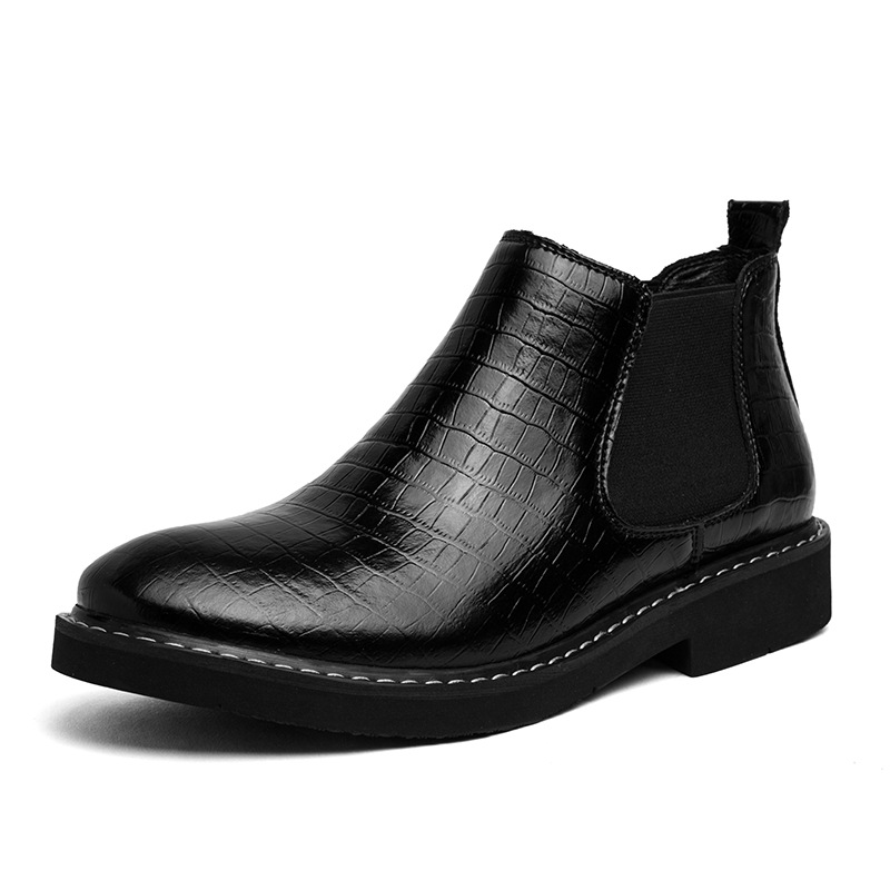European And American Middle High Top Men's Leather Boots foto 2