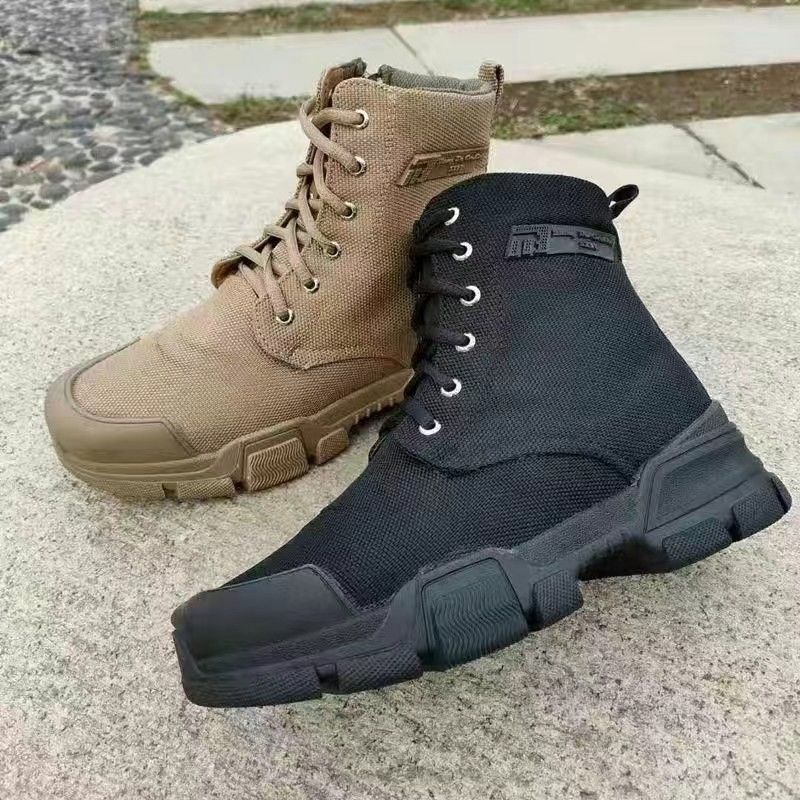 High-top Labor Protection Tooling Canvas Martin Boots Thick Bottom Waterproof foto 2
