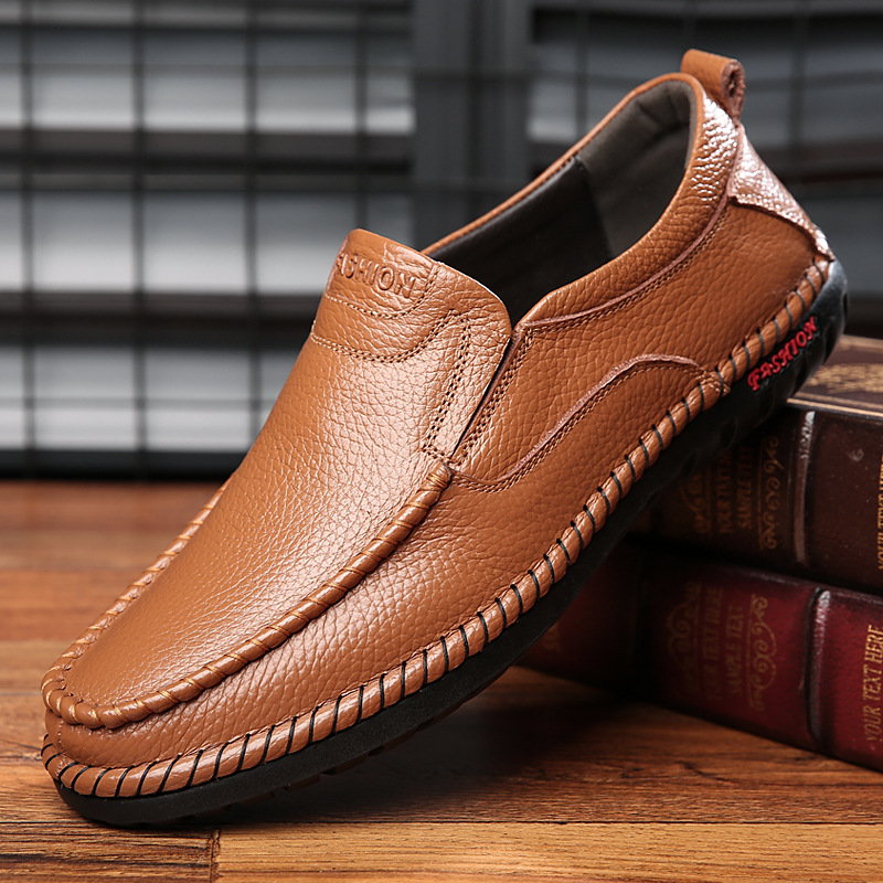 Comfortable Cowhide Soft Bottom Soft Surface Men's Shoes