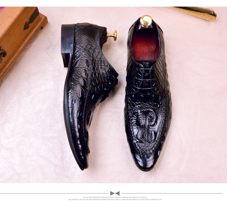 Men's Dress Shoes Crocodile Pattern British foto 3