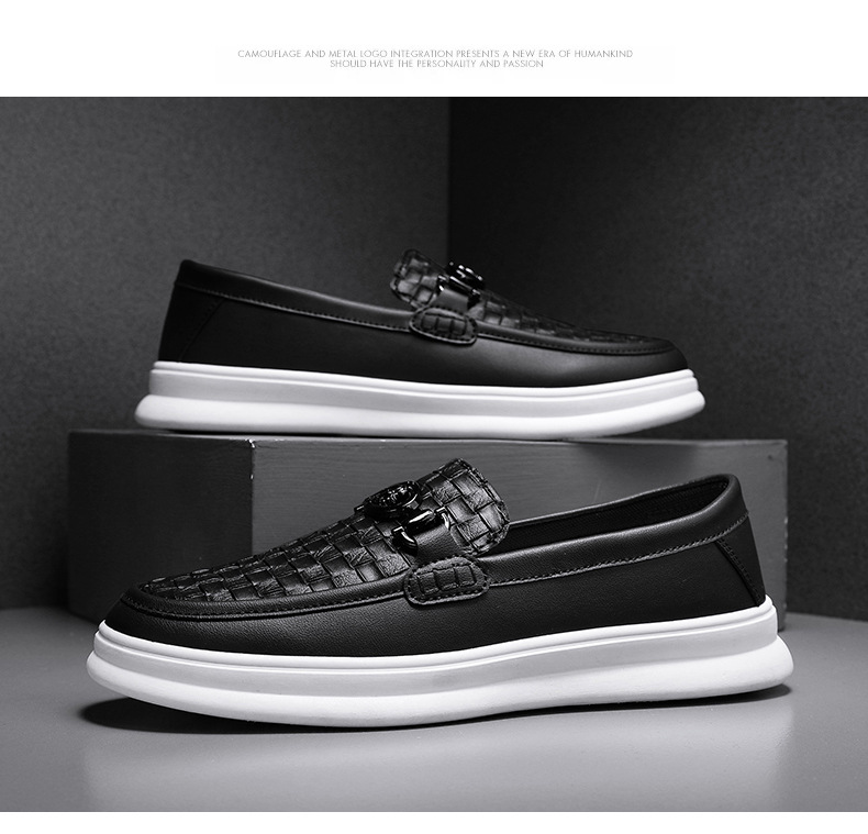 Low-top Casual Tooling Leather Surface Retro Trendy Slip-on Formal Suit Shoes foto 2