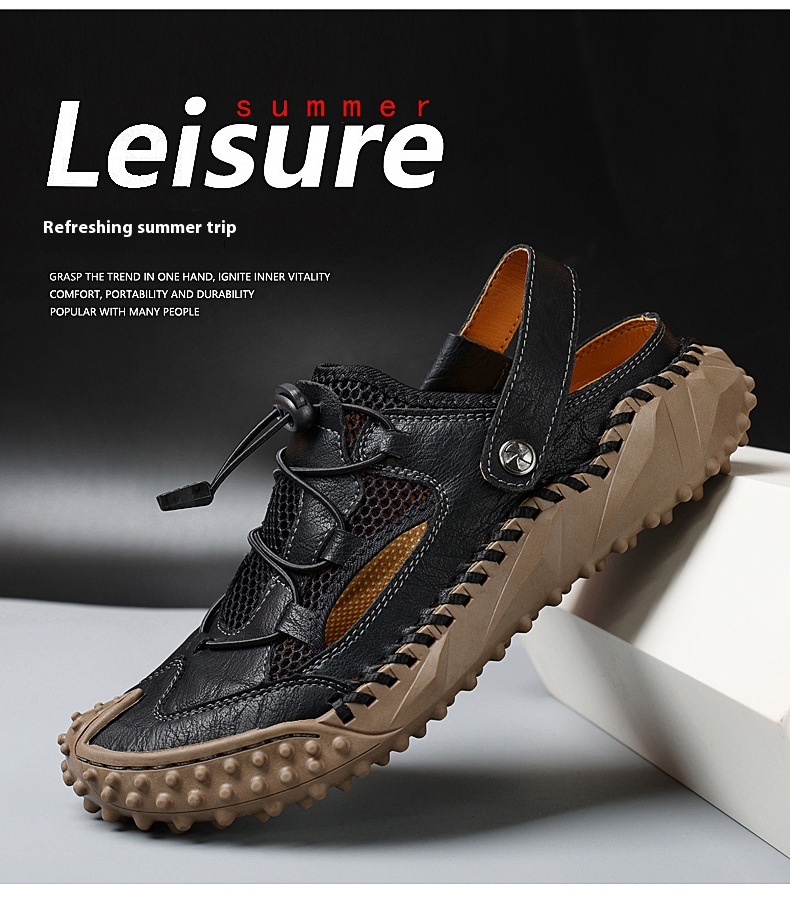 Toe Box Soft Bottom Wallet Mesh Casual Beach Sandals foto 4