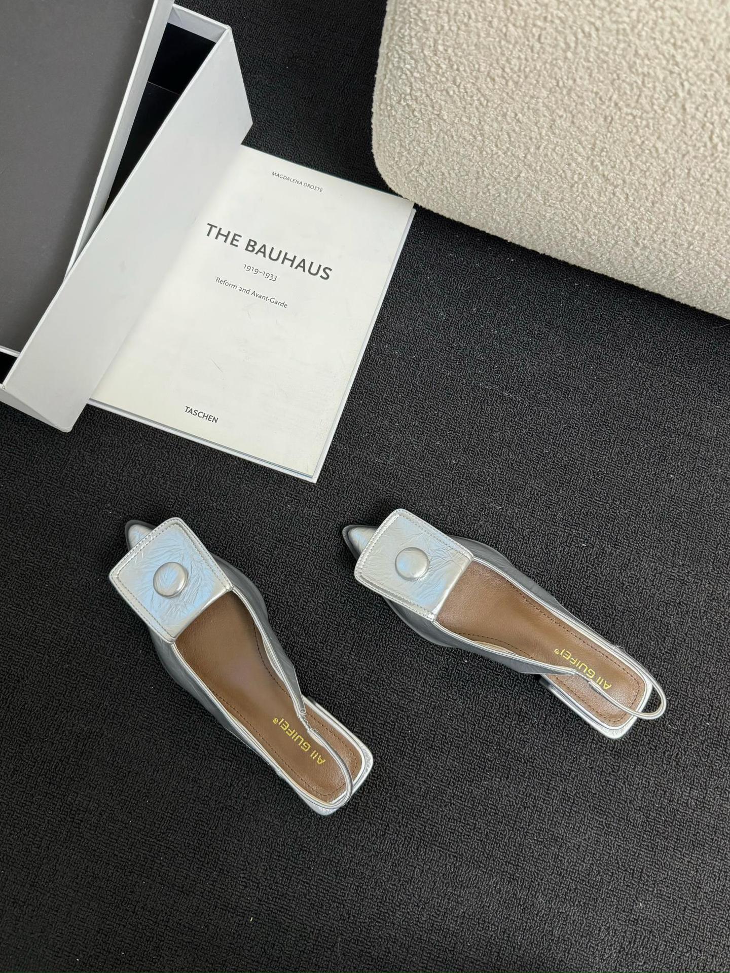 Low-cut Low Heel Closed Toe Sandals Women's Pointed Toe Shoes Back Strap foto 5