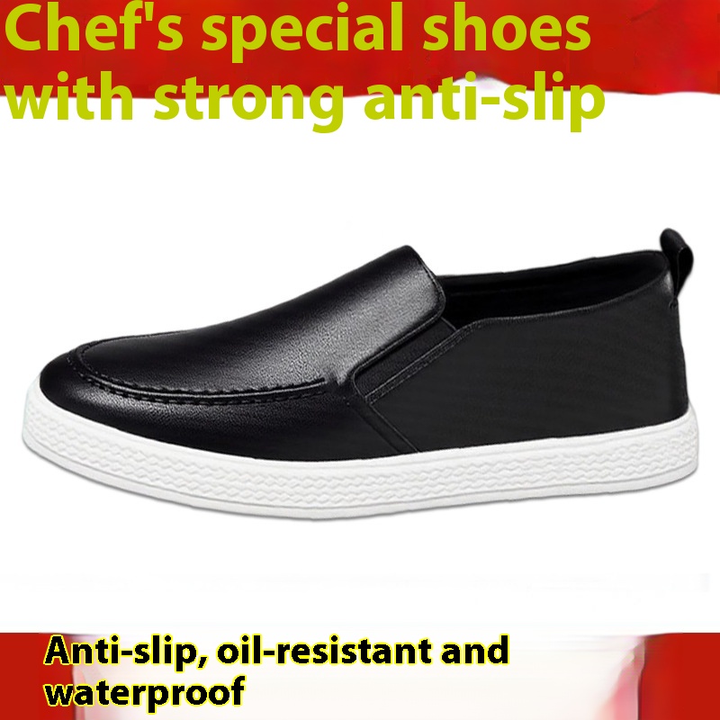 Summer New Men's One Pedal Kitchen Working Leather Shoes foto 3