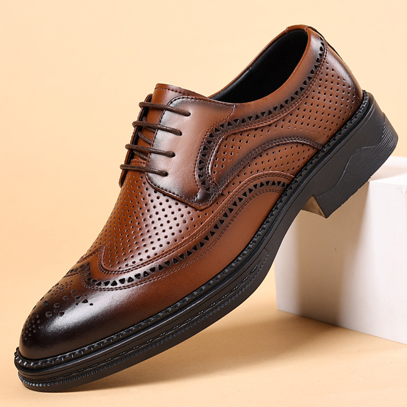 Hollow Leather Shoes Men's Business Formal Wear Casual foto 4