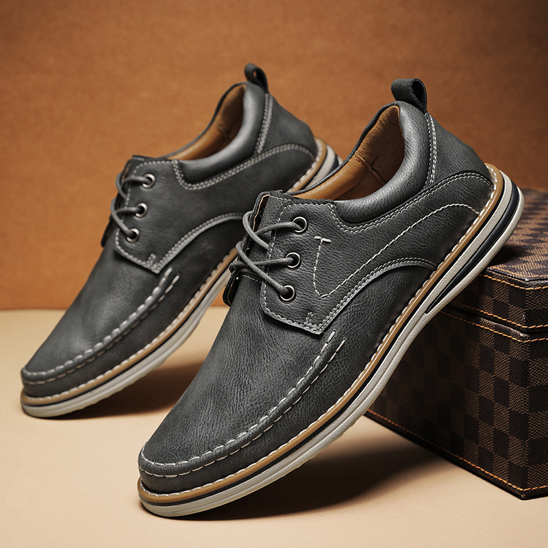 Men's Casual Leather Shoes Genuine Leather Plus Size Breathable Trendy Shoes Casual Leather Shoes foto 4