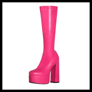 High-elasticity Mid-calf Womens Leather Boots With A Leopard Print foto 5