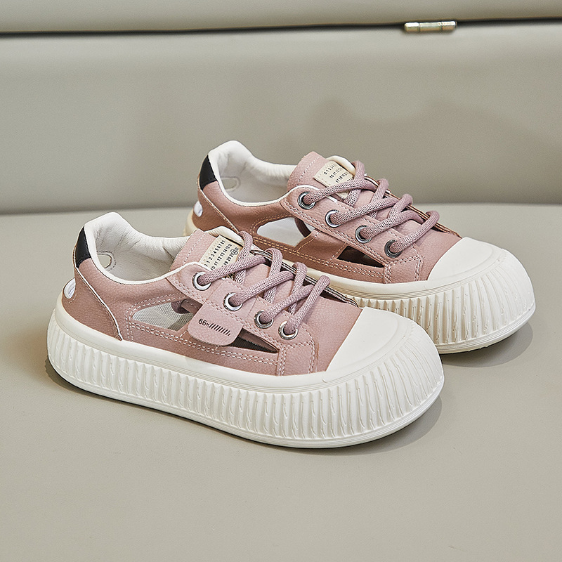 New Breathable Womens Hollow-out Casual Sneakers Chunky-soled Versatile White Shoes foto 5