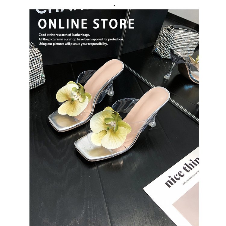 New Flower Decoration Export Large Size Women's High Heel Sandals foto 3