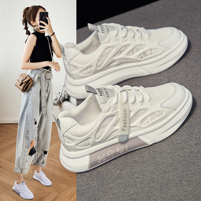 Womens Versatile Breathable Hollowed-Out Single-Mesh Athletic Sneakers foto 4