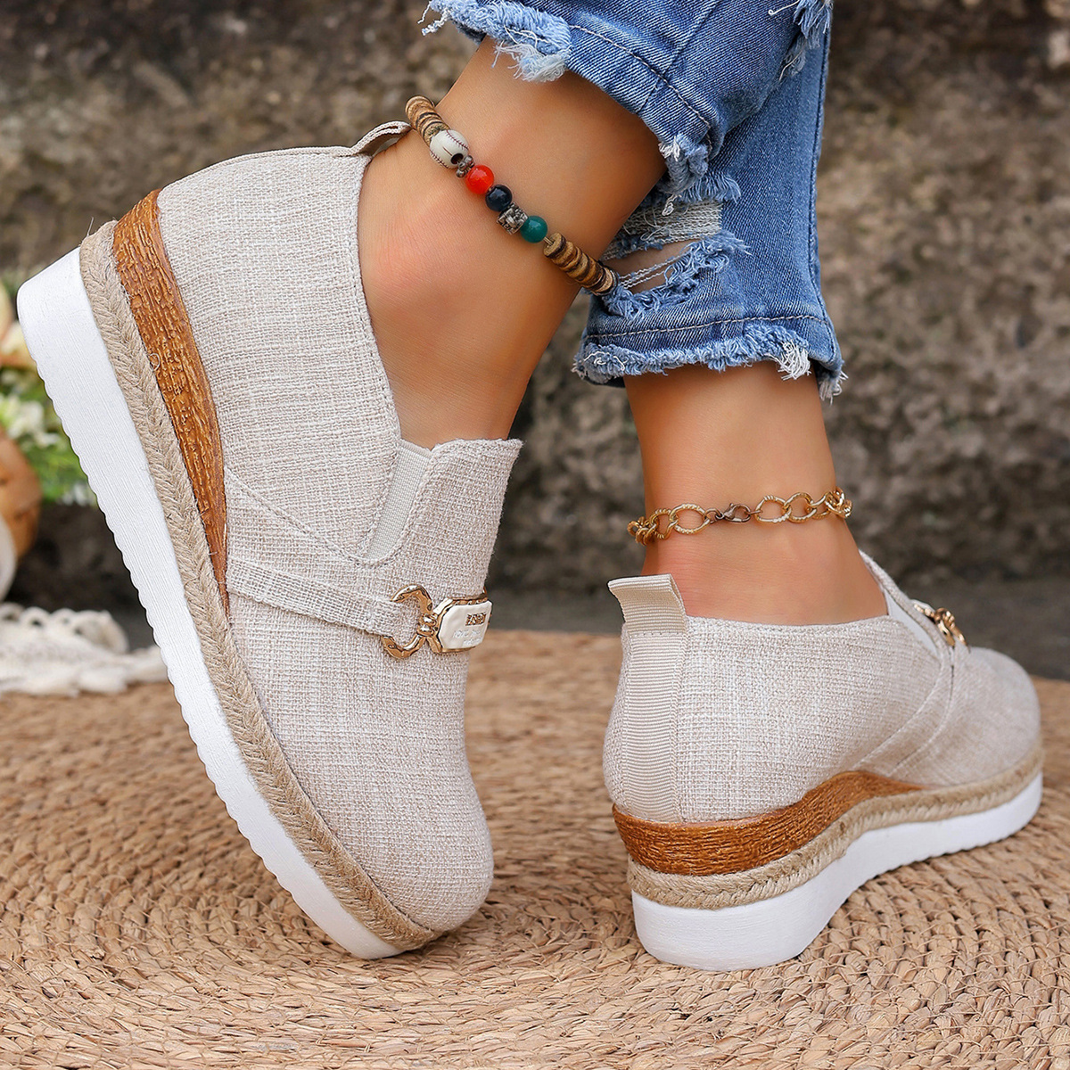 Height-increasing British-style Slip-on Loafers With A Plaid Pattern foto 5