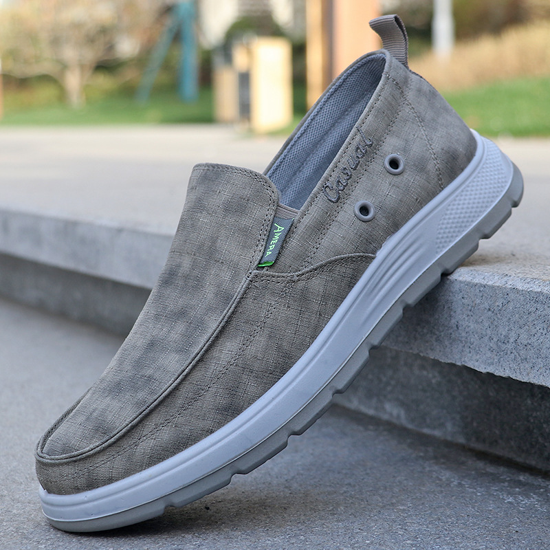 Breathable Comfortable Soft Bottom Men's Cloth Shoes Slip-on foto 2