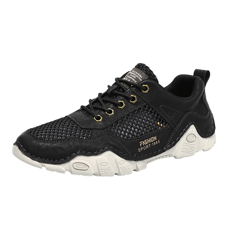 Summer Breathable Casual Shoes Handmade Men's Shoes Work Plus Size Mesh Shoes foto 5