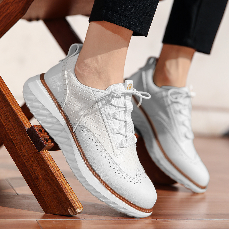 Breathable Woven-Texture Mens Sneakers foto 2