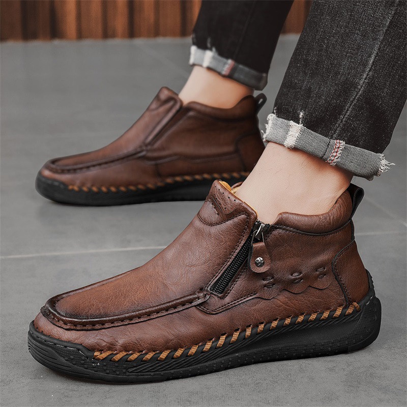 Men's Large-size Casual Hand-sewn Retro Work Boots foto 3