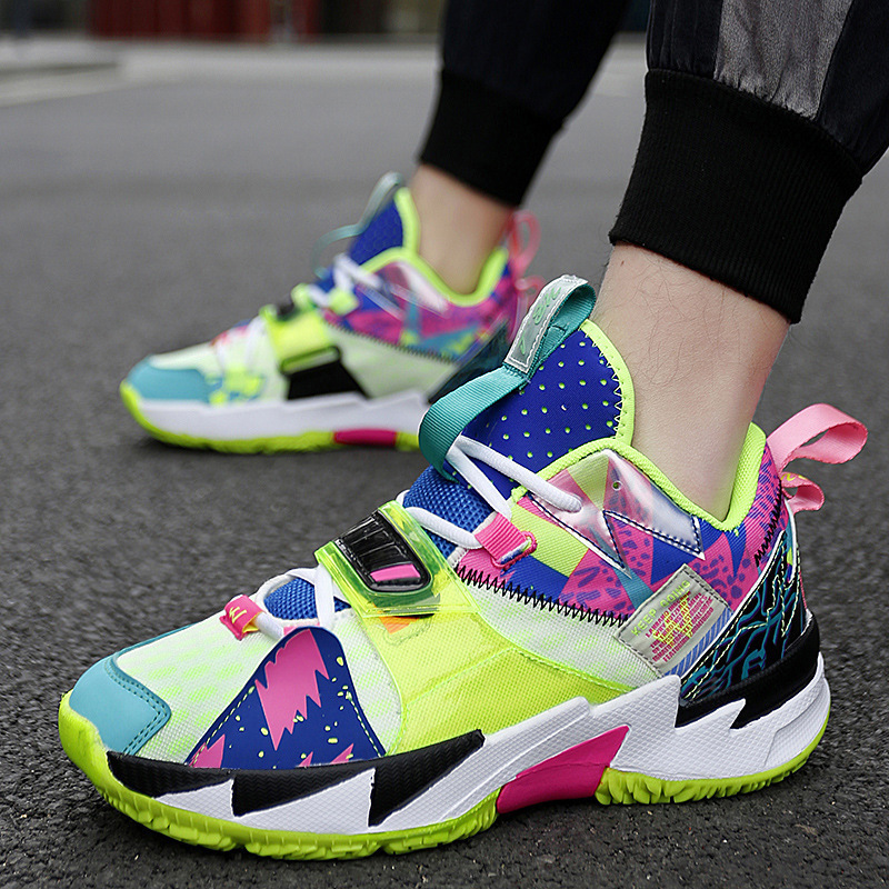 Flying Woven Surface Youth Basketball Shoes High-top Men And Women foto 4