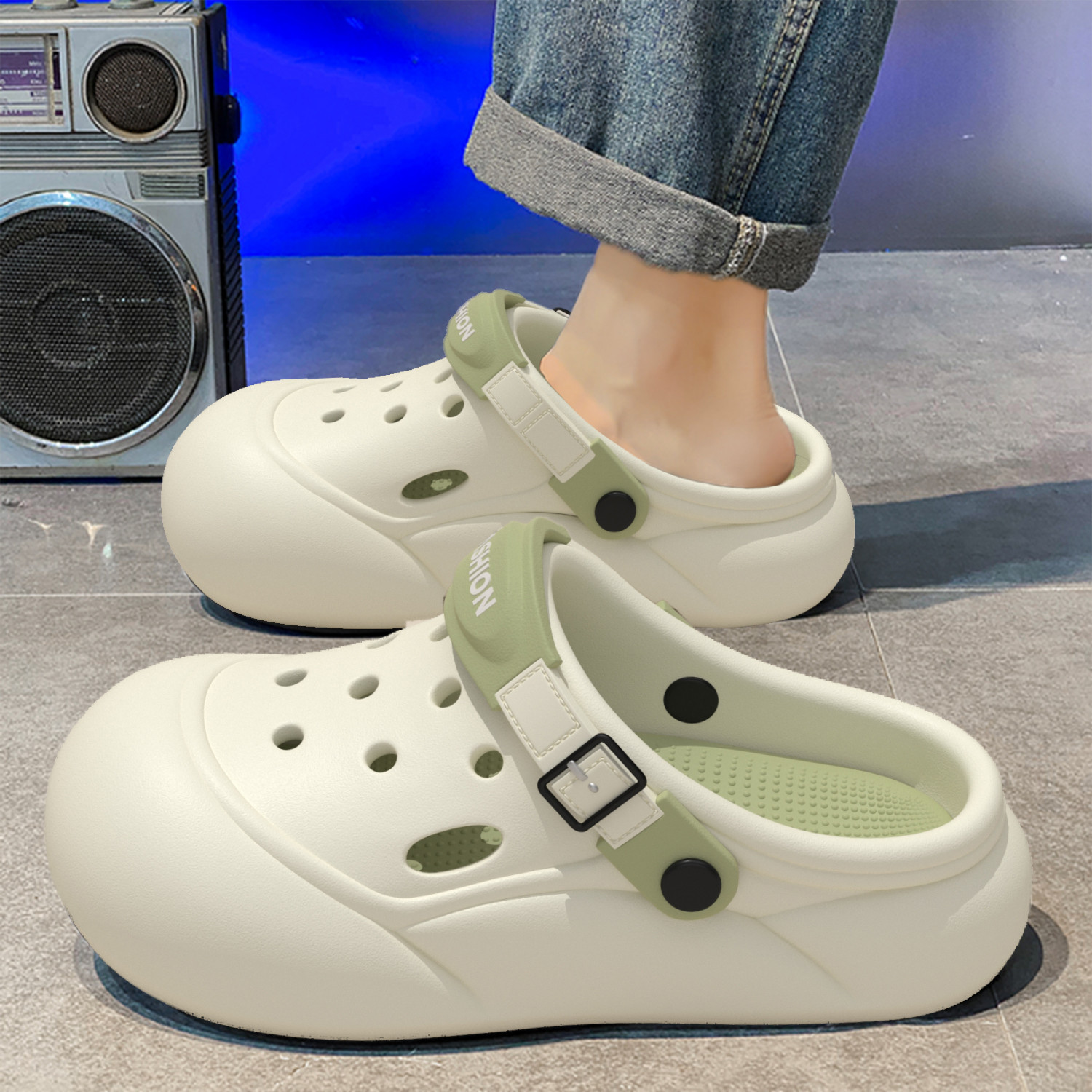 Non-slip Deodorant Thick-soled Mens Outdoor Clog Sandals foto 2