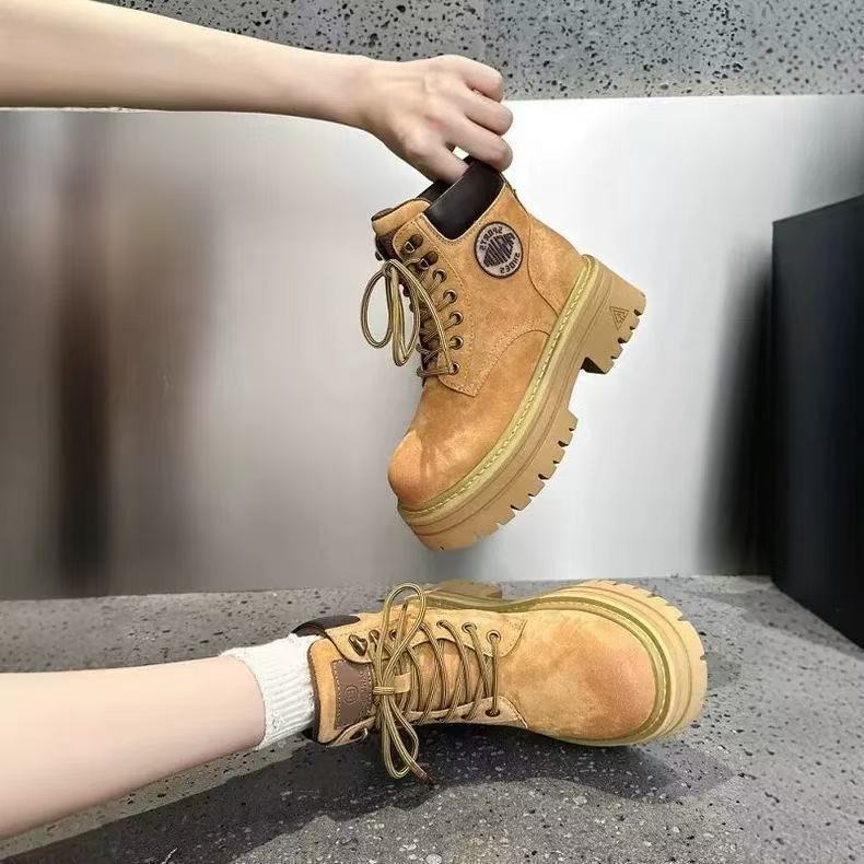 Height Increasing Retro Style Temperament Wild Fashion Small Martin Boots foto 5