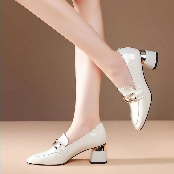 High Heel Pumps Women's Soft Leather Patent Leather Shoes foto 3