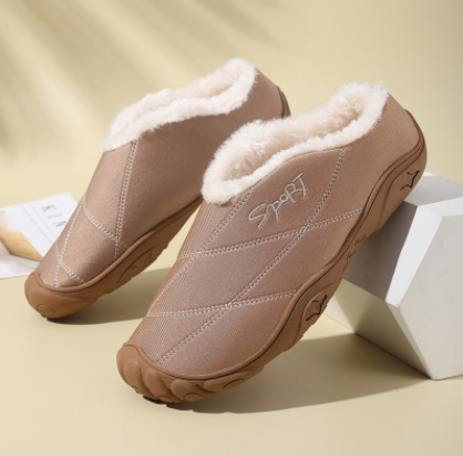 New Baotou Women's Indoor Home Couple Fleece-lined Warm Cotton Slippers foto 3