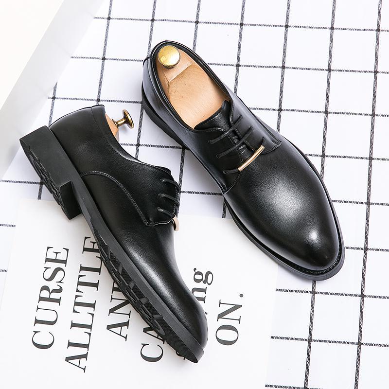 Leather Shoes Men's Business Formal Classic Round Head Leisure foto 5