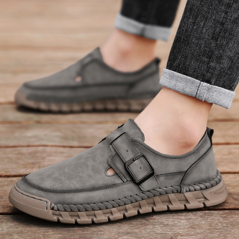Men's Hand-Sewn Breathable Leather Outdoor Casual Shoes foto 2
