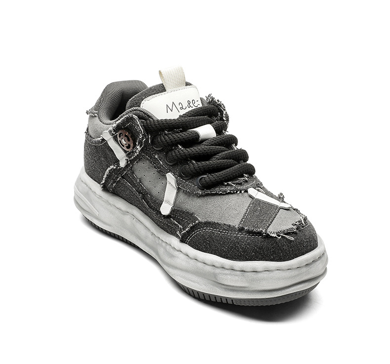 Special-interest Design 7cm Invisible Height Increasing Distressed Dissolved Board Shoes foto 5