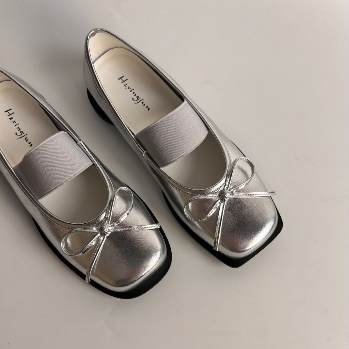 Womens Bow-Knot Genuine Leather Ballet Flats With Thick Soles foto 4