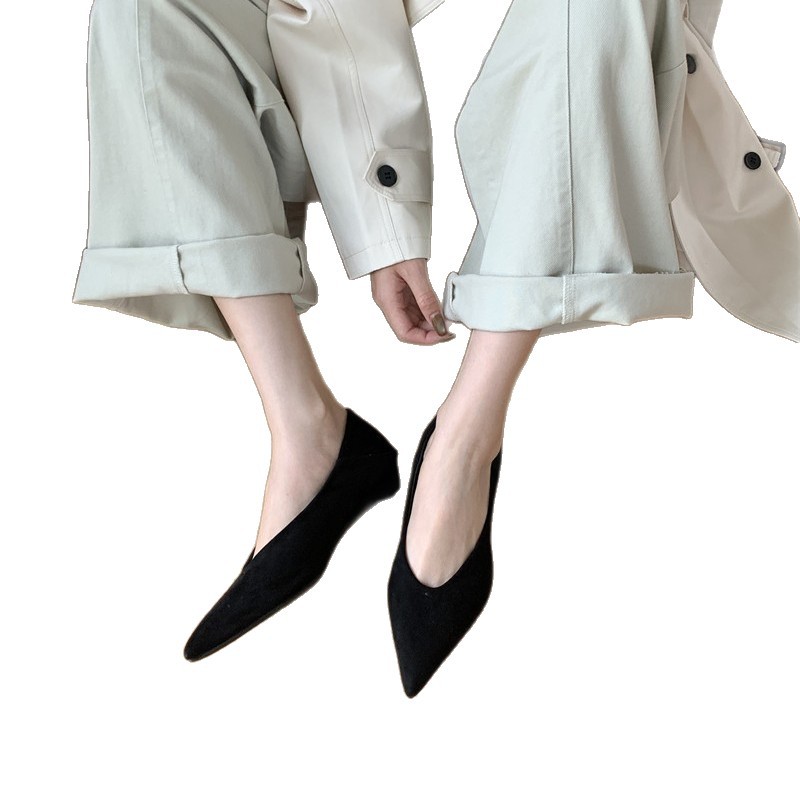 Wedge Suede Pointed Toe Pumps Women's Shoes foto 4