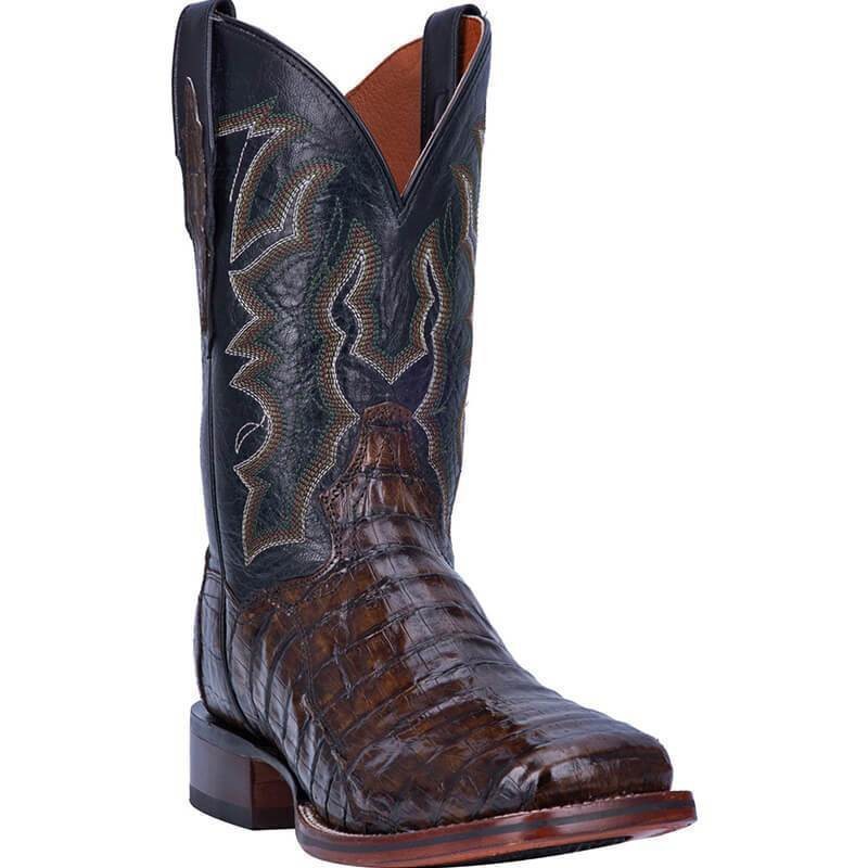 Men's Retro Square Head Embroidered Mid-calf Split Casual Wild Boots foto 4