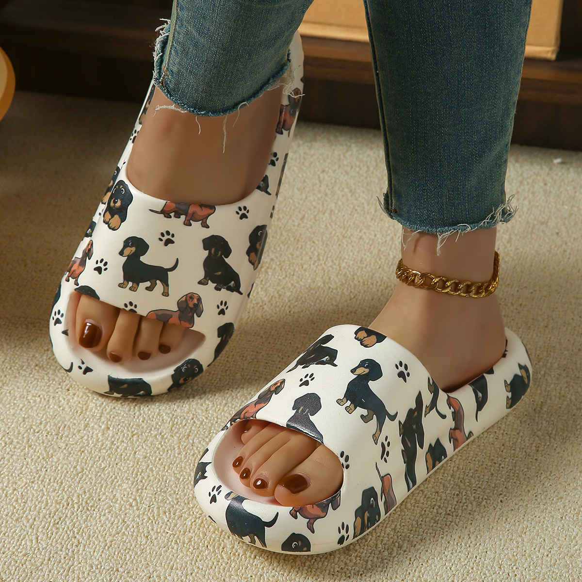 Women's Sausage Dog Thick-soled Home Slippers foto 5