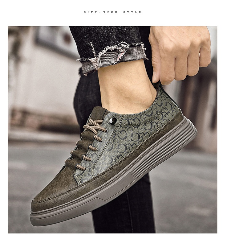 Men's Plus Size Leather Sneakers No-tie Casual foto 4