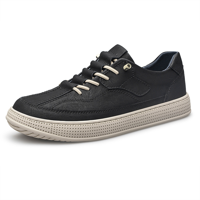 Summer Men's Round Toe Board Shoes Cowhide Surface Breathable foto 5