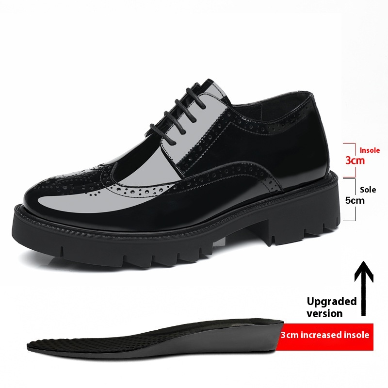 Casual Leather Shoes Men's British Style Carving Brogue foto 4