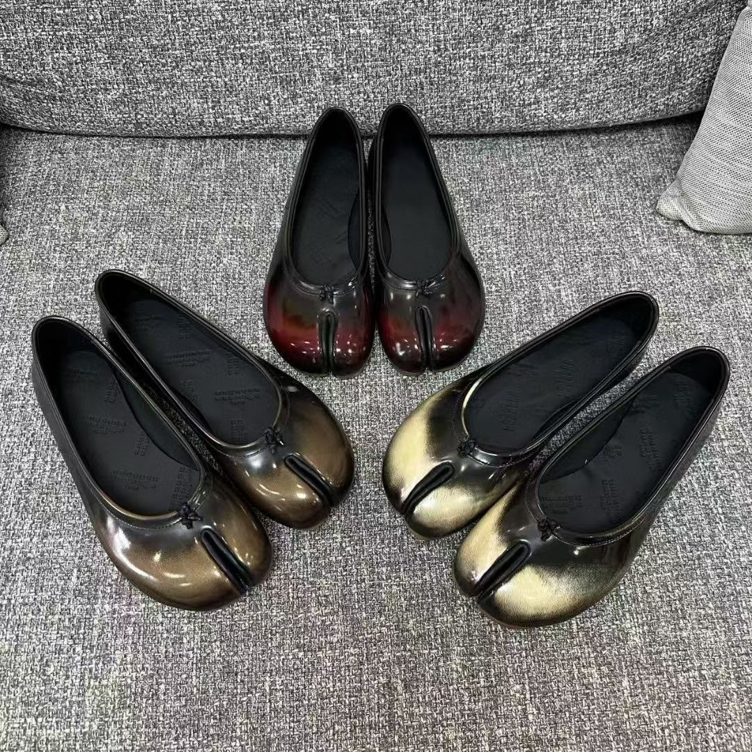 Genuine Leather Retro Split Toe Tabi Shoes Slip-on foto 3