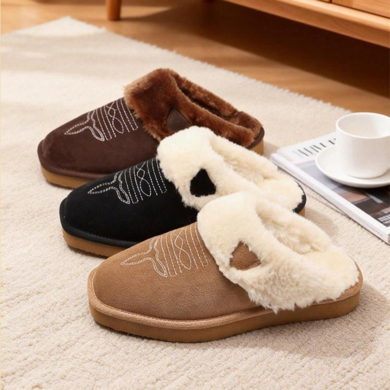AutumnWinter Warm Cotton And Fur All-in-One Home Slippers foto 5
