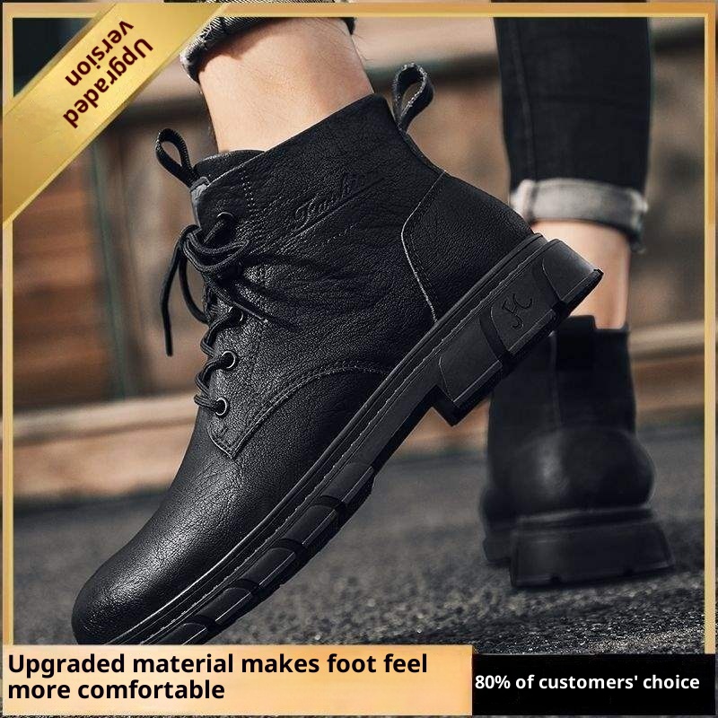 Men's Shoes British Style Tooling Leather Boots foto 4