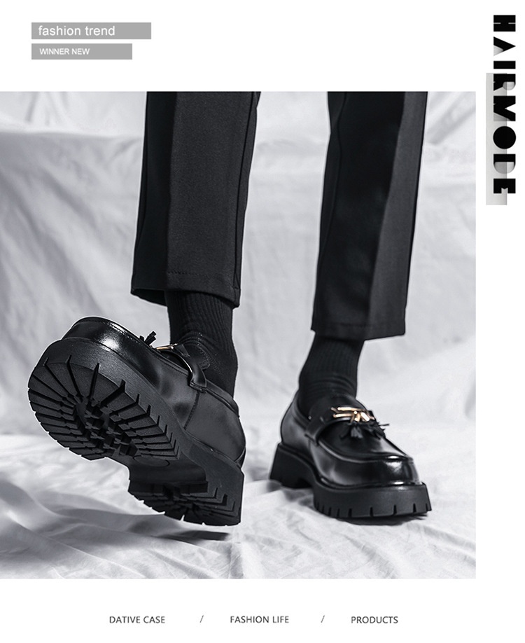 Men's Shoes British Style Black Leather Shoes foto 2