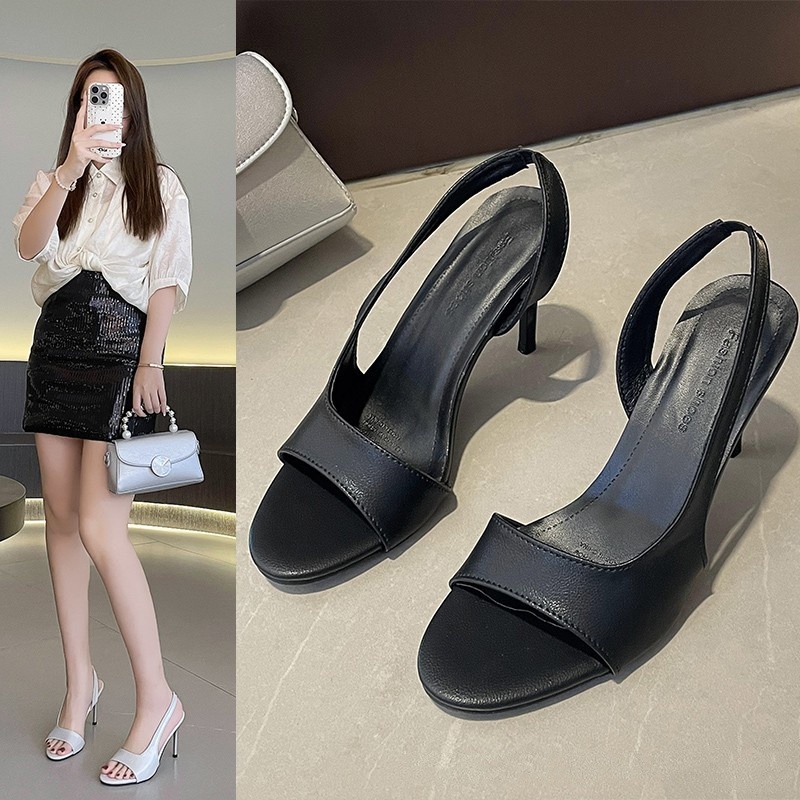 Summer New Style Pointed Toe French Style Plus Size Outer Wear High Heel Sandals For Women foto 5