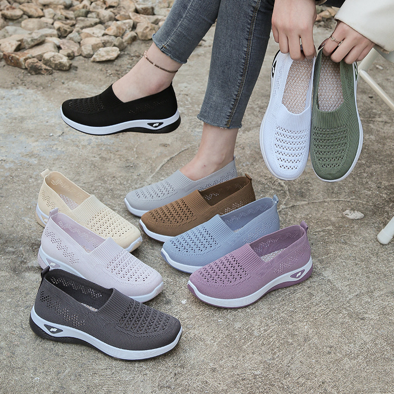 Women's Flyknit Breathable Slip-On Flat All-Match Casual Shoes foto 2