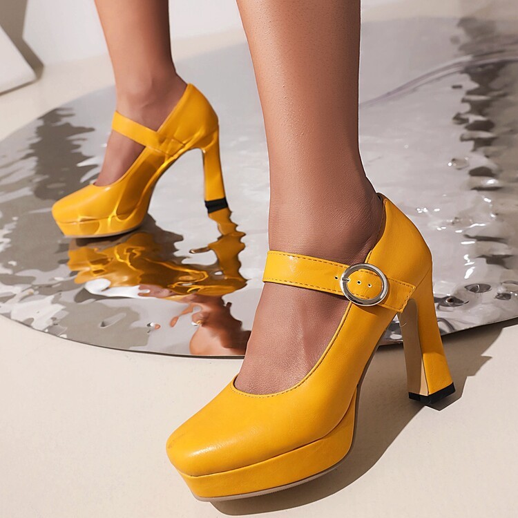 Womens Heeled Slingback Pumps With A Waterproof Platform foto 2