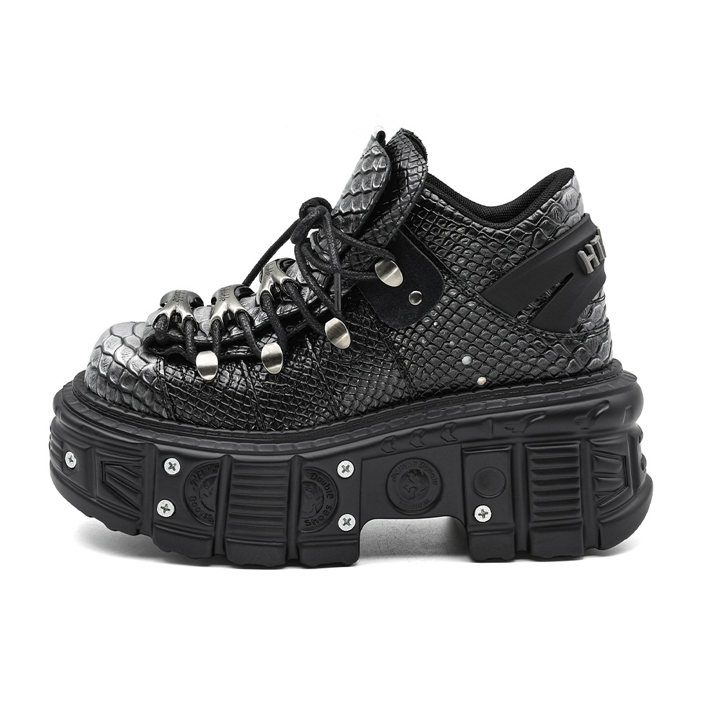 Chunky-sole Punk-style Platform Tank Boots For Women foto 4