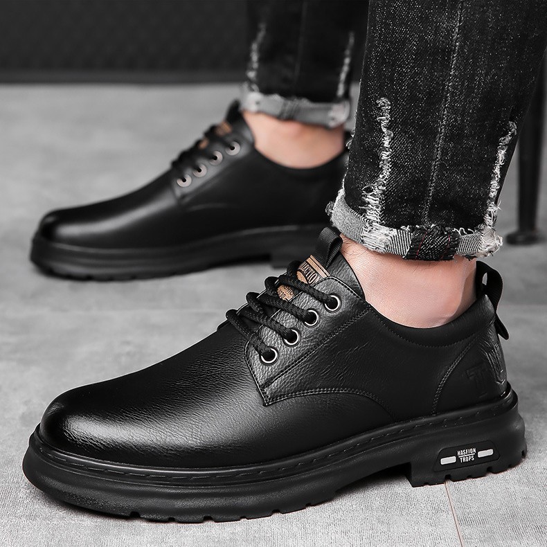 Retro Outdoor Men's Shoes Big Toe Casual Leather Shoes foto 2
