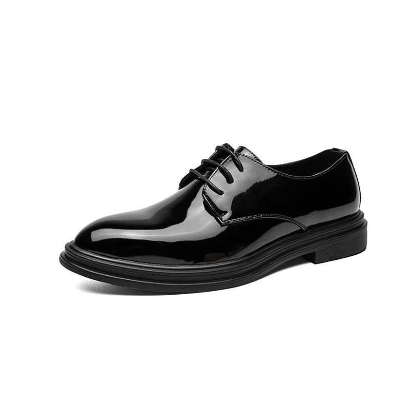 Glossy Pointed Business Leather Shoes Men's British Fashion foto 2