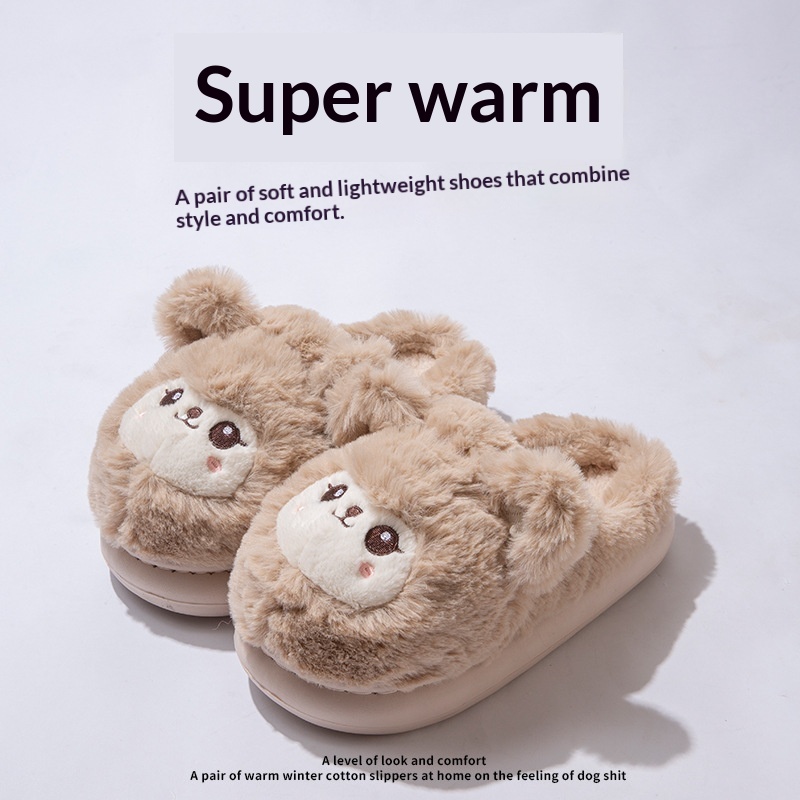 Cute, Non-slip, Warm, And Thick-soled Plush Slippers foto 5